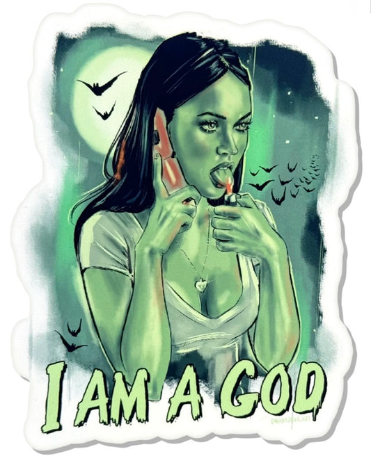 Vera’s Eyecandy Jennifer’s Body I Am A God Sticker