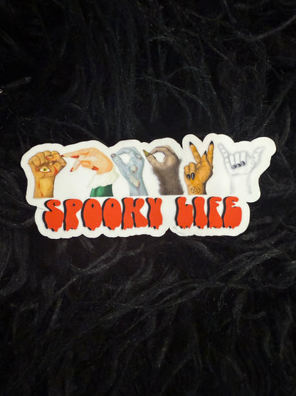 Stick with Me Designs Calcomanía de ASL con Tema de Vida Espeluznante