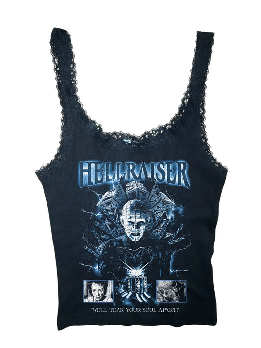 Vera’s Eyecandy Hellraiser Ribbed Lace Tank