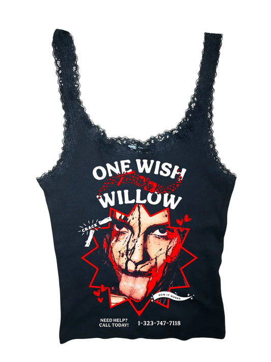 Vera’s Eyecandy Obsession One Wish Willow Ribbed Lace Tank