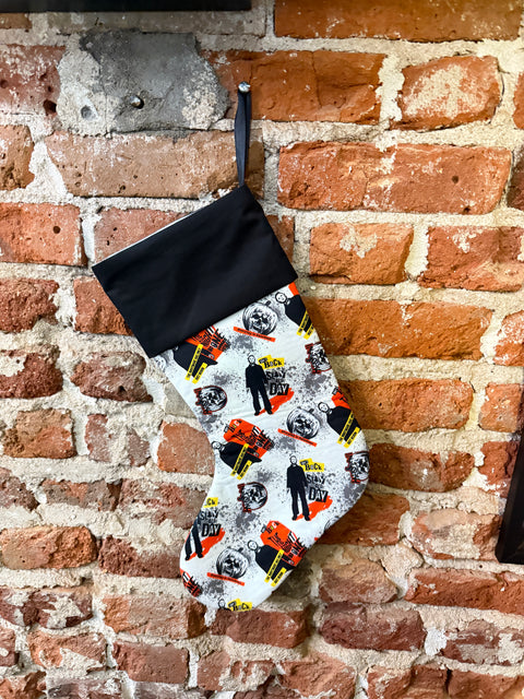 The Stitch Bitch White Orange Yellow Halloween Stocking