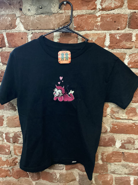 StitchnStabs Embroidered Kewpie Cropped Tee
