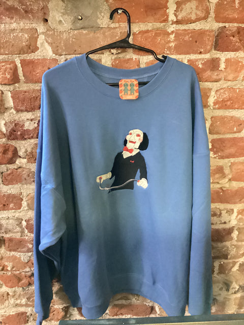 StitchnStabs Embroidered Billy the Puppet Crewneck