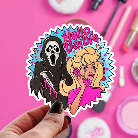 Pretty Toxic Hello Barbie Scream Ghostface Sticker