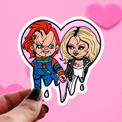 Pretty Toxic Chucky And Tiffany Sticker
