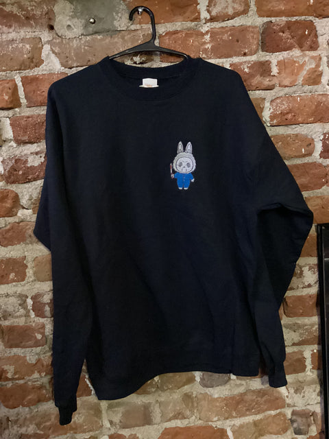 StitchnStabs Embroidered Michael Myers Labubu Crewneck