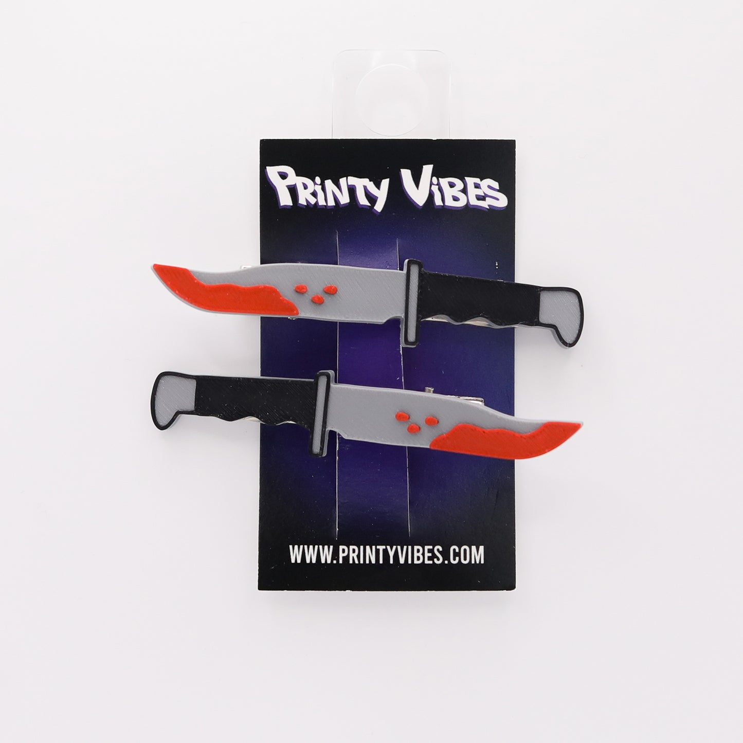 Printy Vibes Hunting Knife Hair Clip