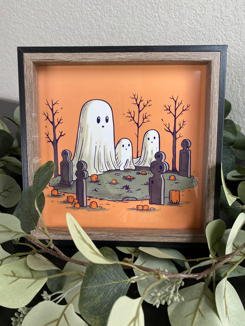Memento Mystic Ghosts in Graveyard Print