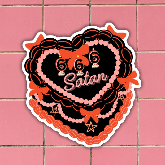 Belladonna Book Coven 666 Satan Cake Sticker