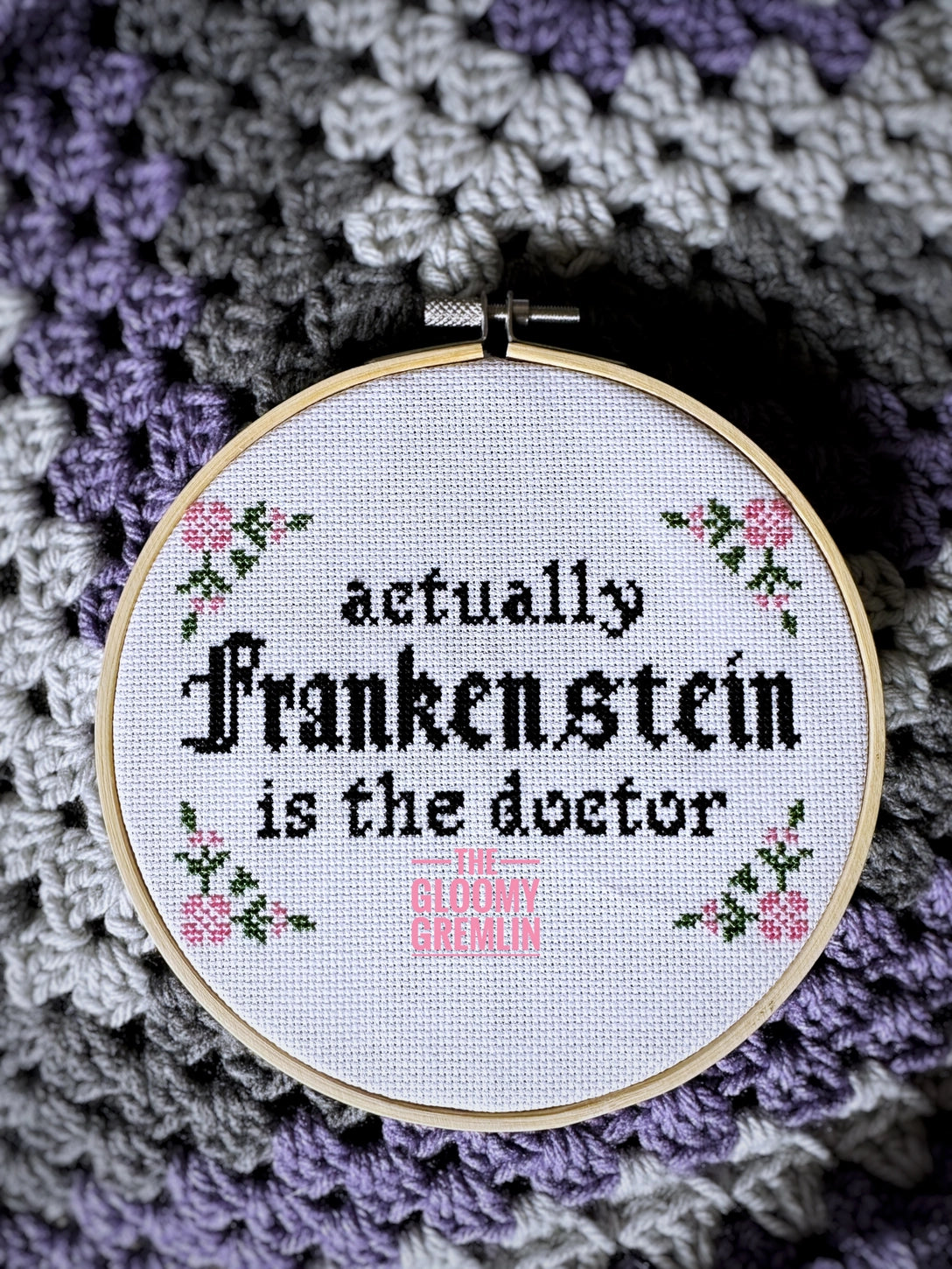 The Gloomy Gremlin Frankenstein is the Doctor Cross Stitch Kit