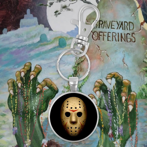 Graveyard Offerings Friday the 13th Keychain
