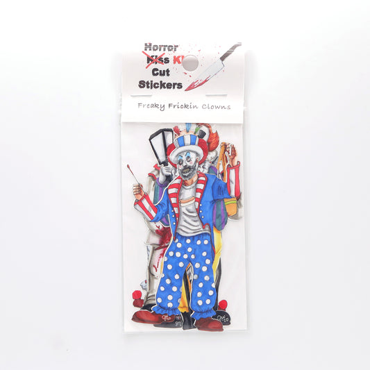 The Art of Jenn Wakely Freaky Clowns Horror Sticker Set