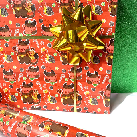Holiday Wrapping Paper Krampus Naughty List