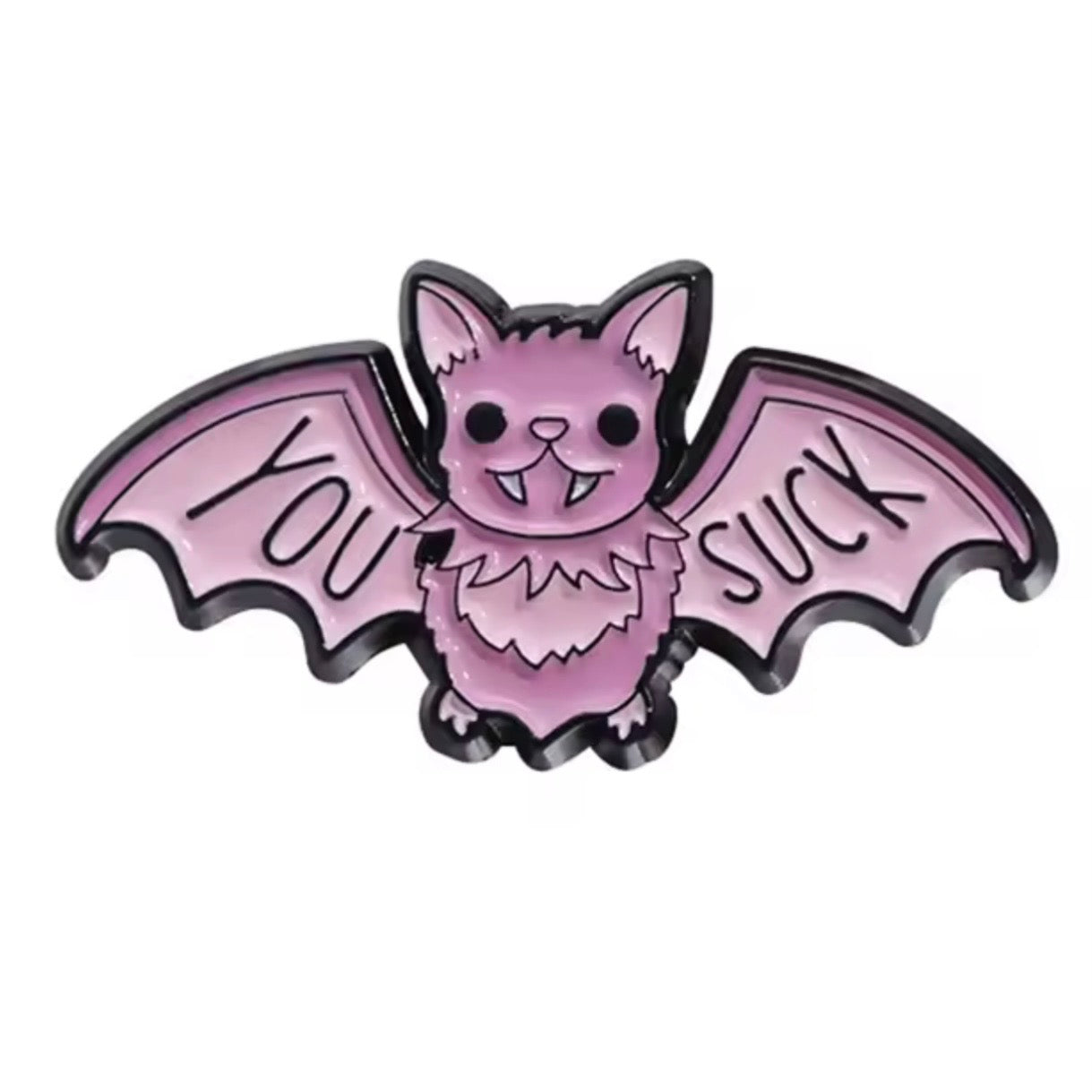Pink You Suck Bat Pin