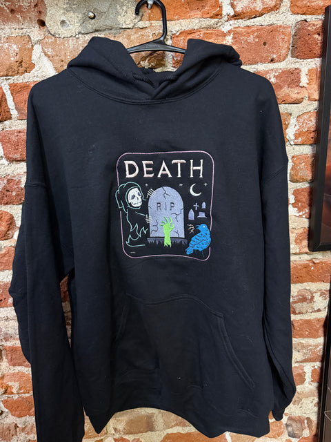 StitchnStabs Embroidered Death Graveyard Hoodie