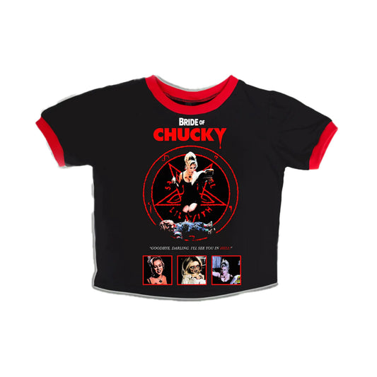 Vera’s Eyecandy Bride of Chucky Women’s Ringer Tee