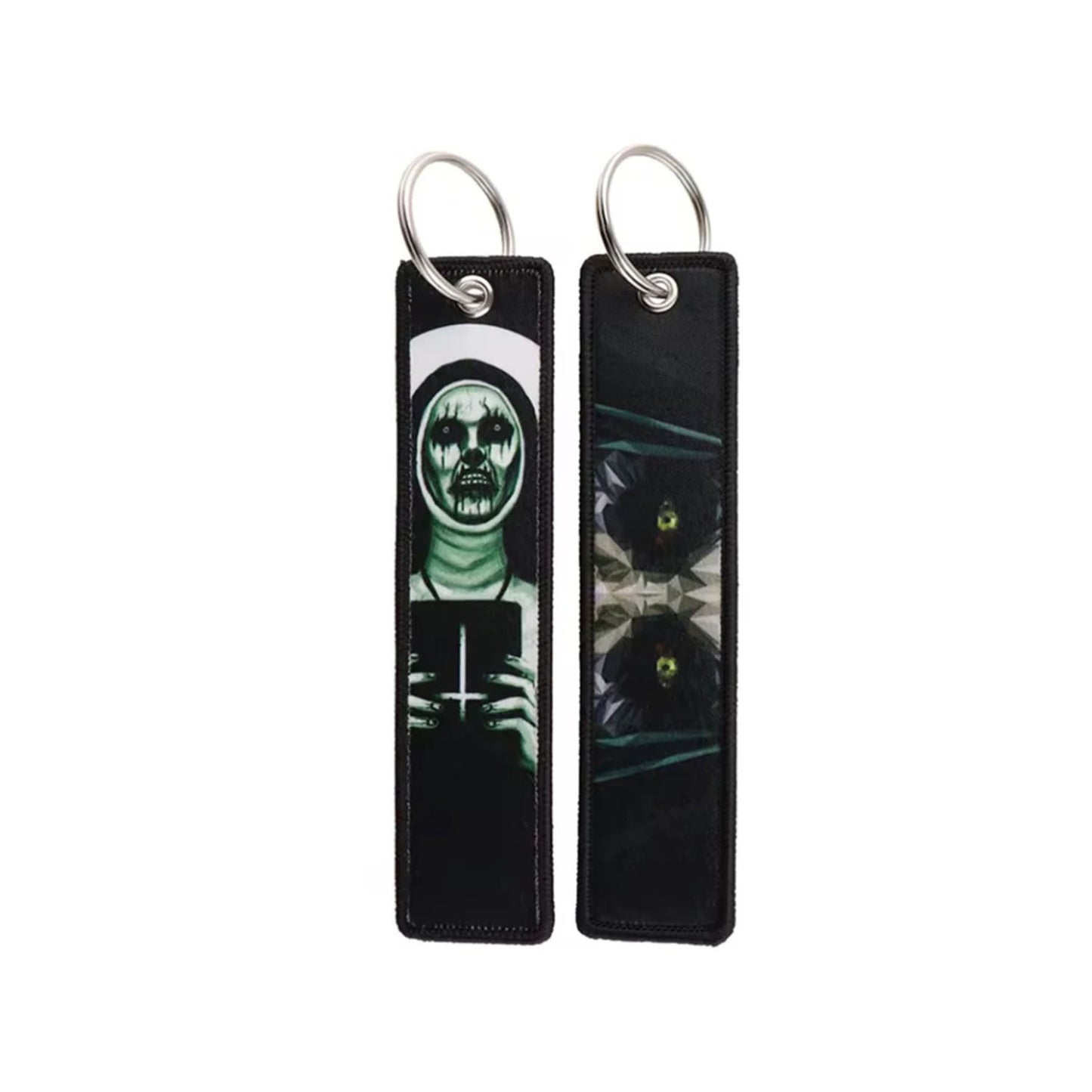 The Nun Embroidered Keychain Jet Tag