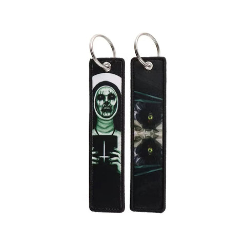 The Nun Embroidered Keychain Jet Tag