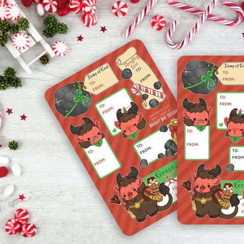Gift Tag Sheets Krampus Naughty List