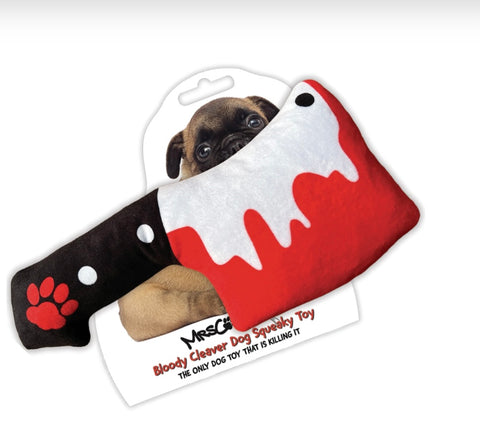 Bloody Cleaver Dog Squeaky and Crinkle Toy