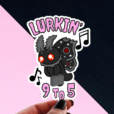 Pretty Toxic Kawaii Mothman Lurkin’ 9 to 5 Sticker