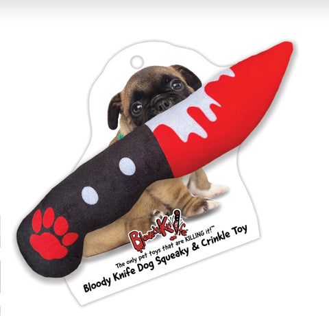 Bloody Knife Dog Squeaky Toy