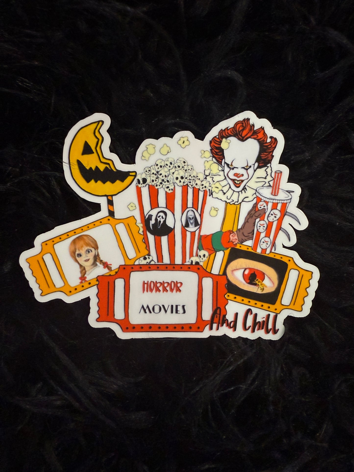 Stick with Me Designs Horror Movies And Chill Sticker