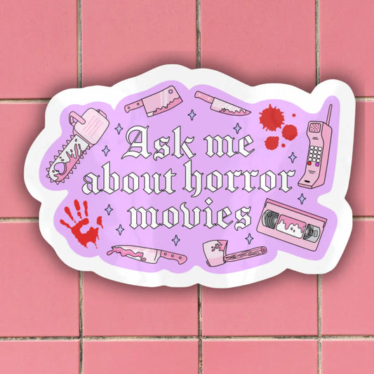 Belladonna Book Coven Ask Me About Horror Movies Sticker