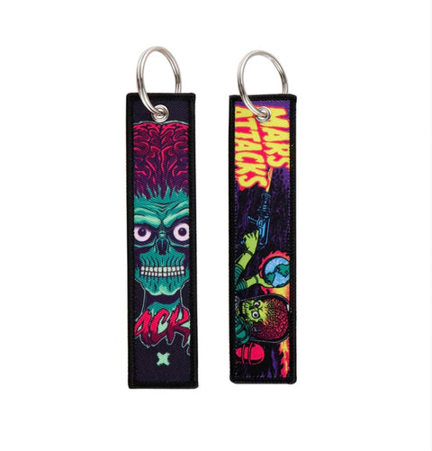 Embroidered Horror Keychain Jet Tag Mars Attacks