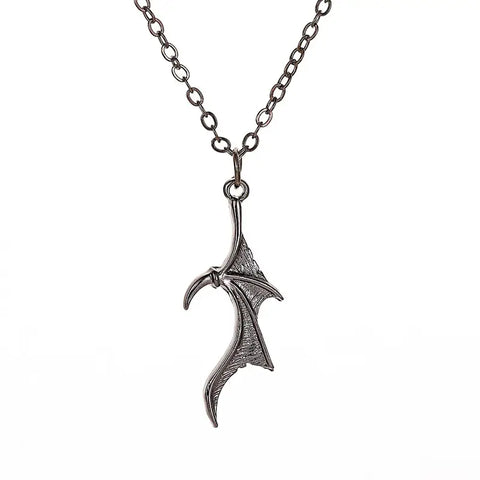Bat Wing Heart Couples Necklace