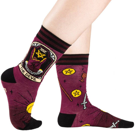 Foot Clothes Crew Socks Tarot Nouveau The Devil