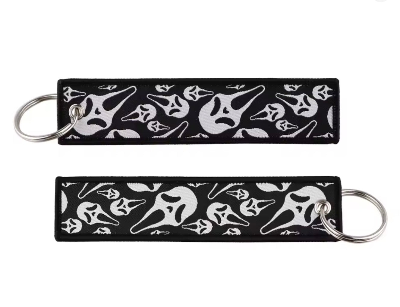 Scream Black Embroidered Keychain Jet Tag