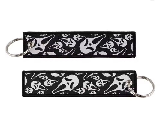 Scream Black Embroidered Keychain Jet Tag