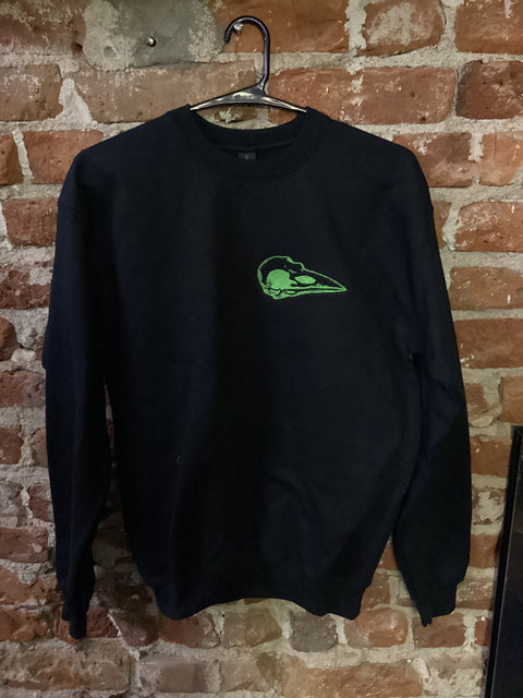 StitchnStabs Embroidered Crow Skull Crewneck