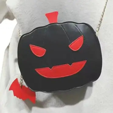 Black Pumpkin Face Crossbody Bag