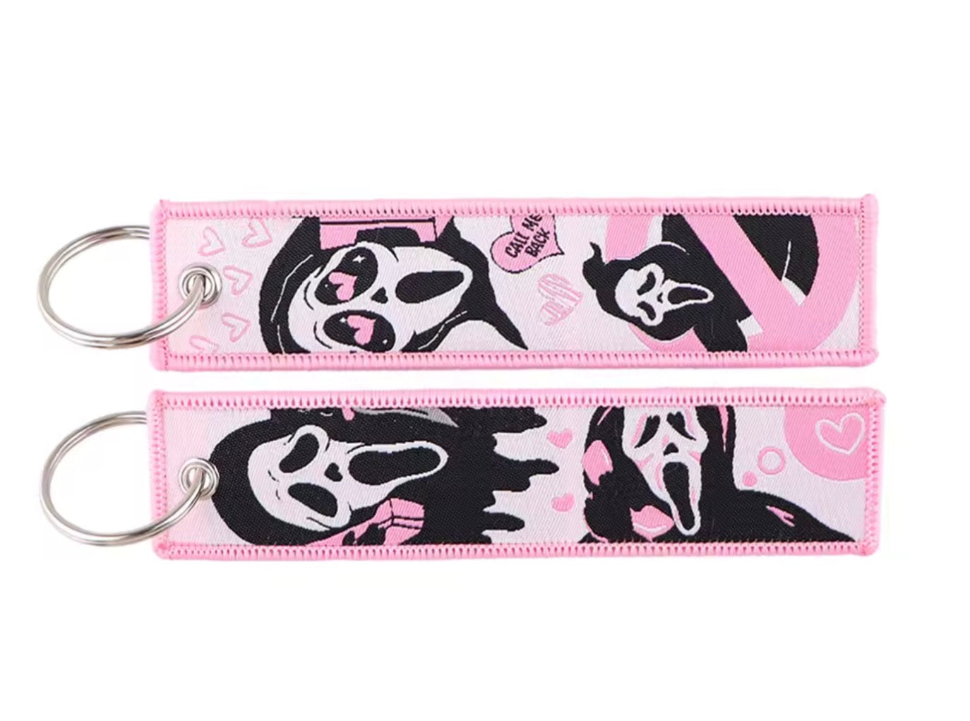 Scream Pink Embroidered Keychain Jet Tag