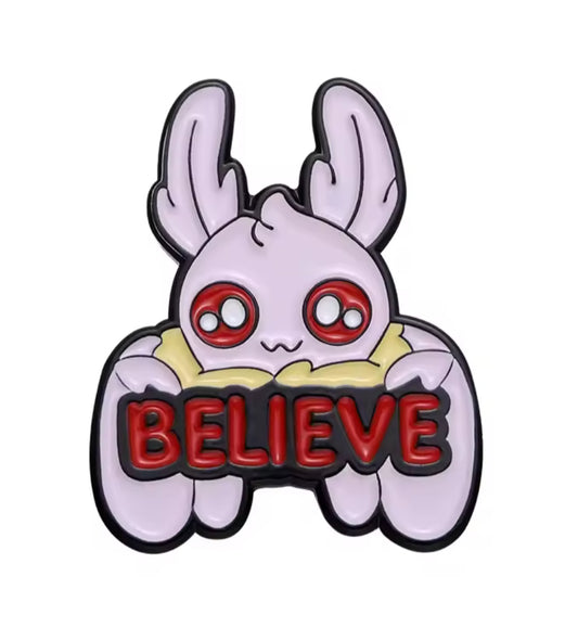 Cute Pink Mothman Believe Pin