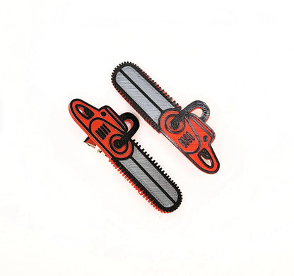Printy Vibes Red Chainsaw Hair Clip