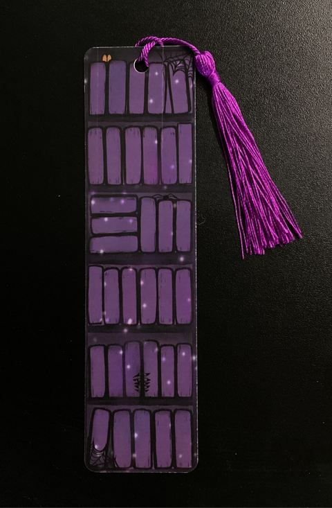Cozy Coven Spooky Purple Bookshelf Bookmark