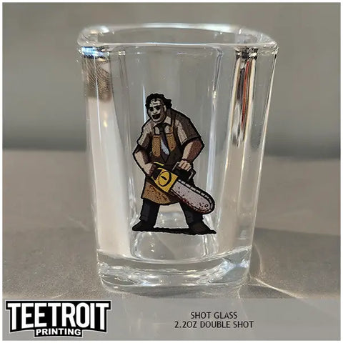 Teetroit Leatherface Horror Shot Glasses