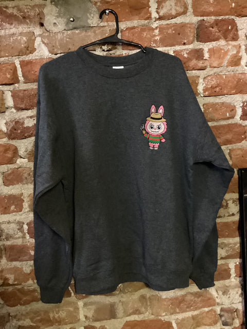 StitchnStabs Embroidered Dracula Labubu Crewneck