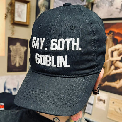 Witchwood Bags Gay. Goth. Goblin. Embroidered Dad Hat