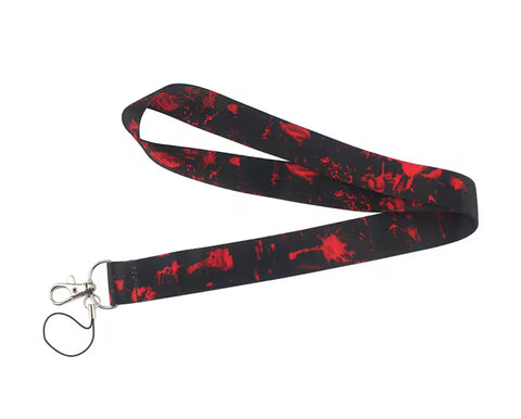 Black Blood Splatter Lanyard