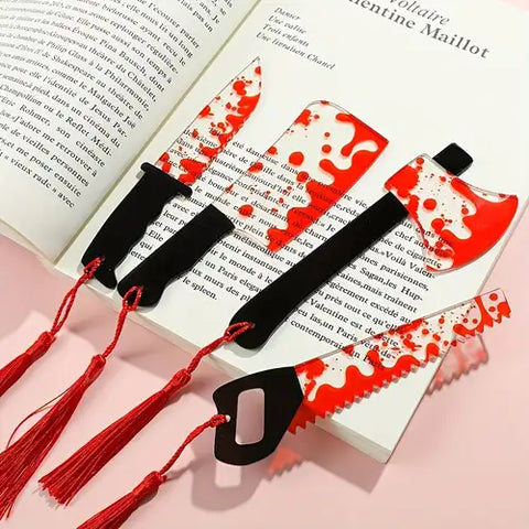 Blood Splatter Weapon Cleaver Bookmark