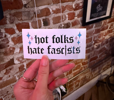Memento Mystic Hot Folks Hate Fascists Sticker