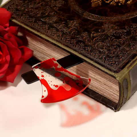 Blood Splatter Weapon Hatchet Bookmark