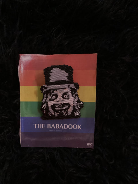 Elegant Horror Beaded Babadook Pin