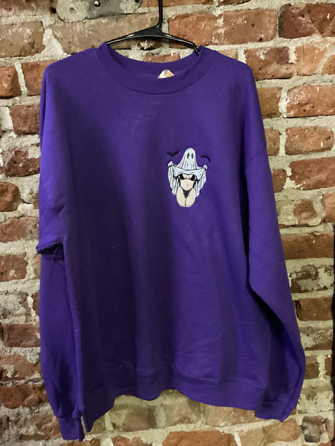 StitchnStabs Embroidered Flirty Ghost Crewneck