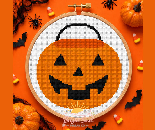 Bright Soul Thread Co. Halloween Bucket Cross Stitch Kit
