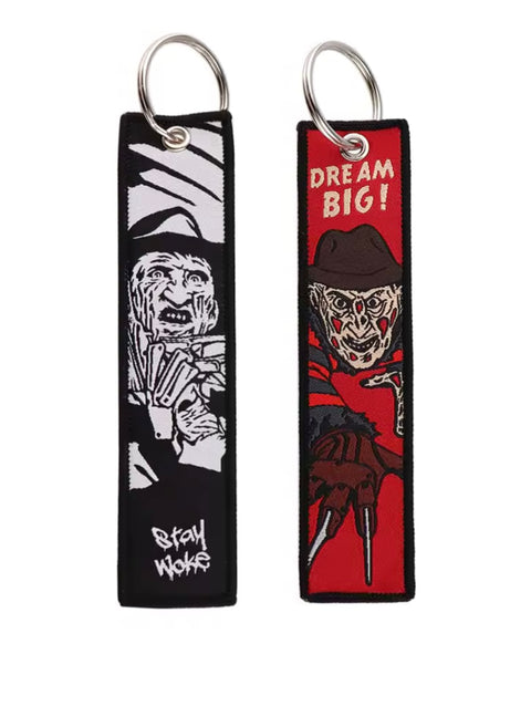 Embroidered Horror Keychain Jet Tag Freddy Krueger